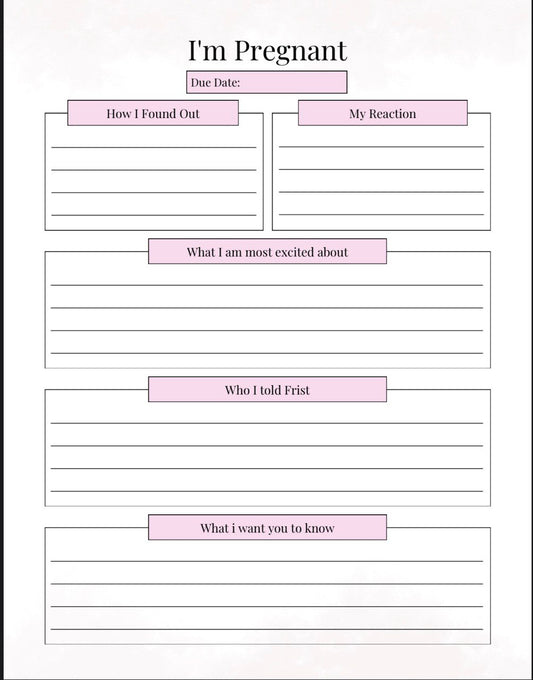 Pregnancy Planner - Complete 59 Page Pregnancy Journal & Organiser