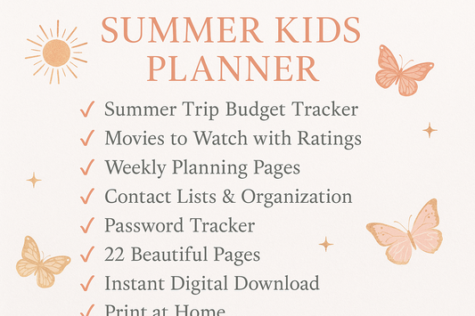 Summer Kids Planner