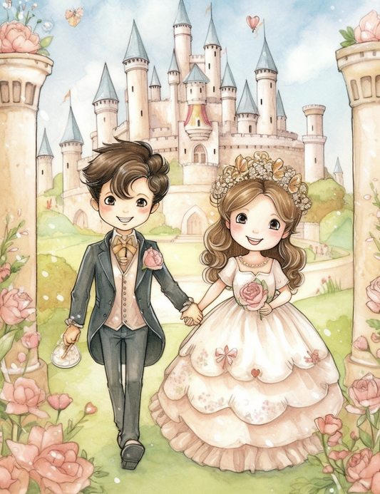Prince and Princess Coloring Book 100 Pages