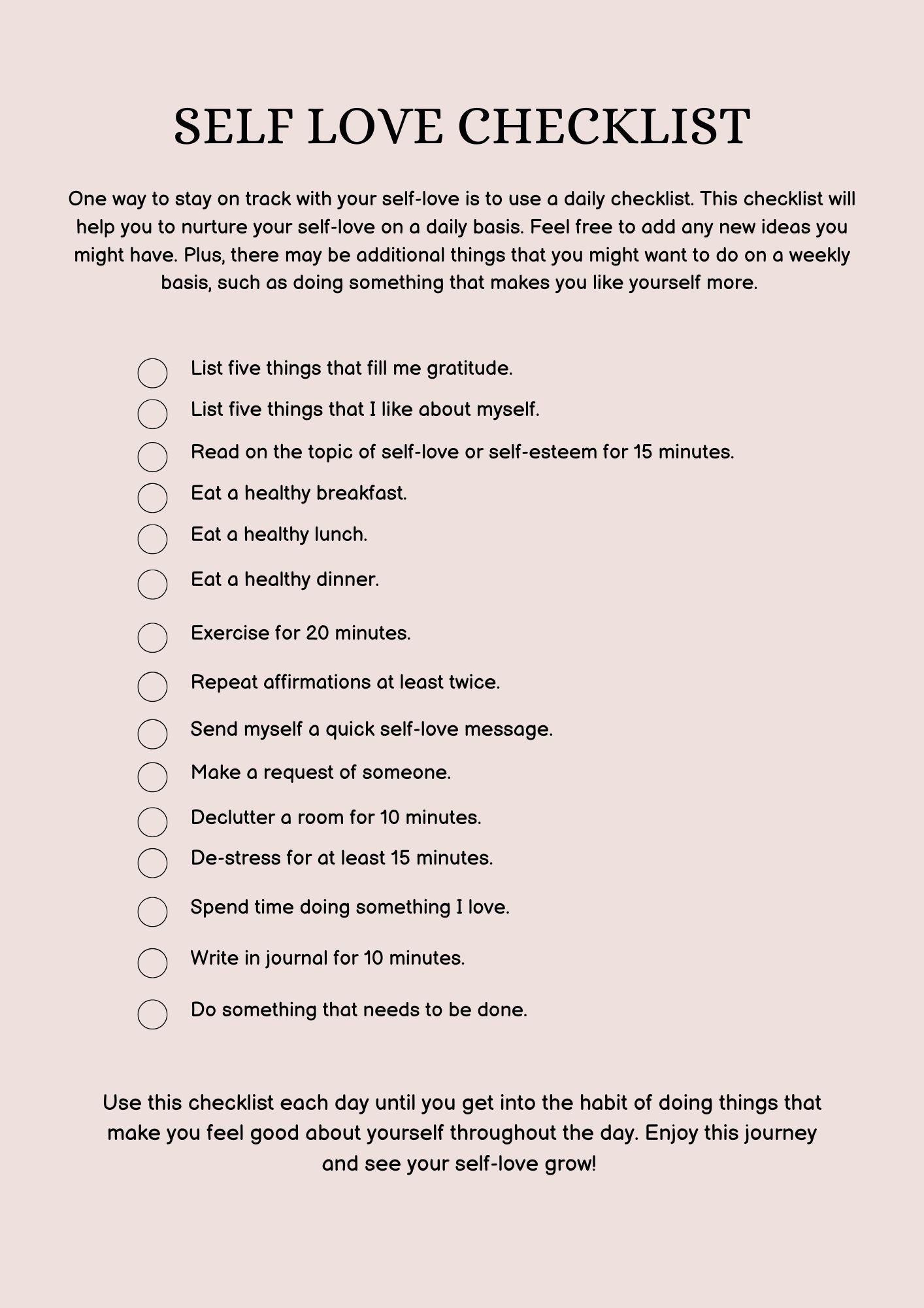 Self Love Planner - 25 Pages