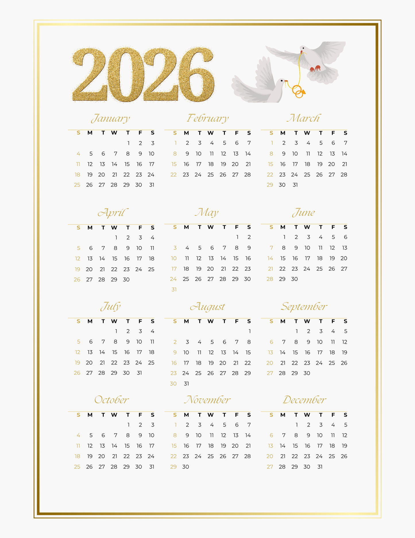 Wedding Planner 2026 - 80 Pages