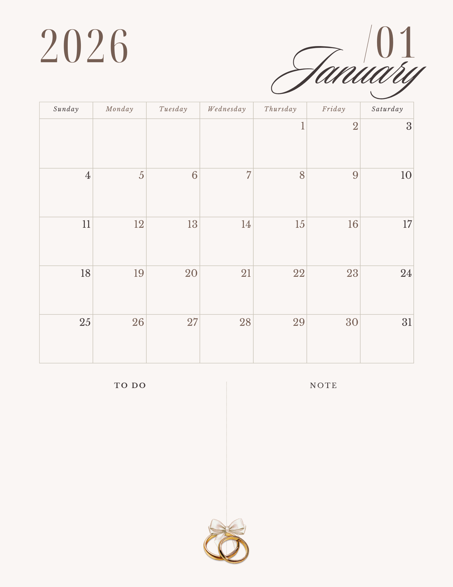 Wedding Planner 2026 - 80 Pages