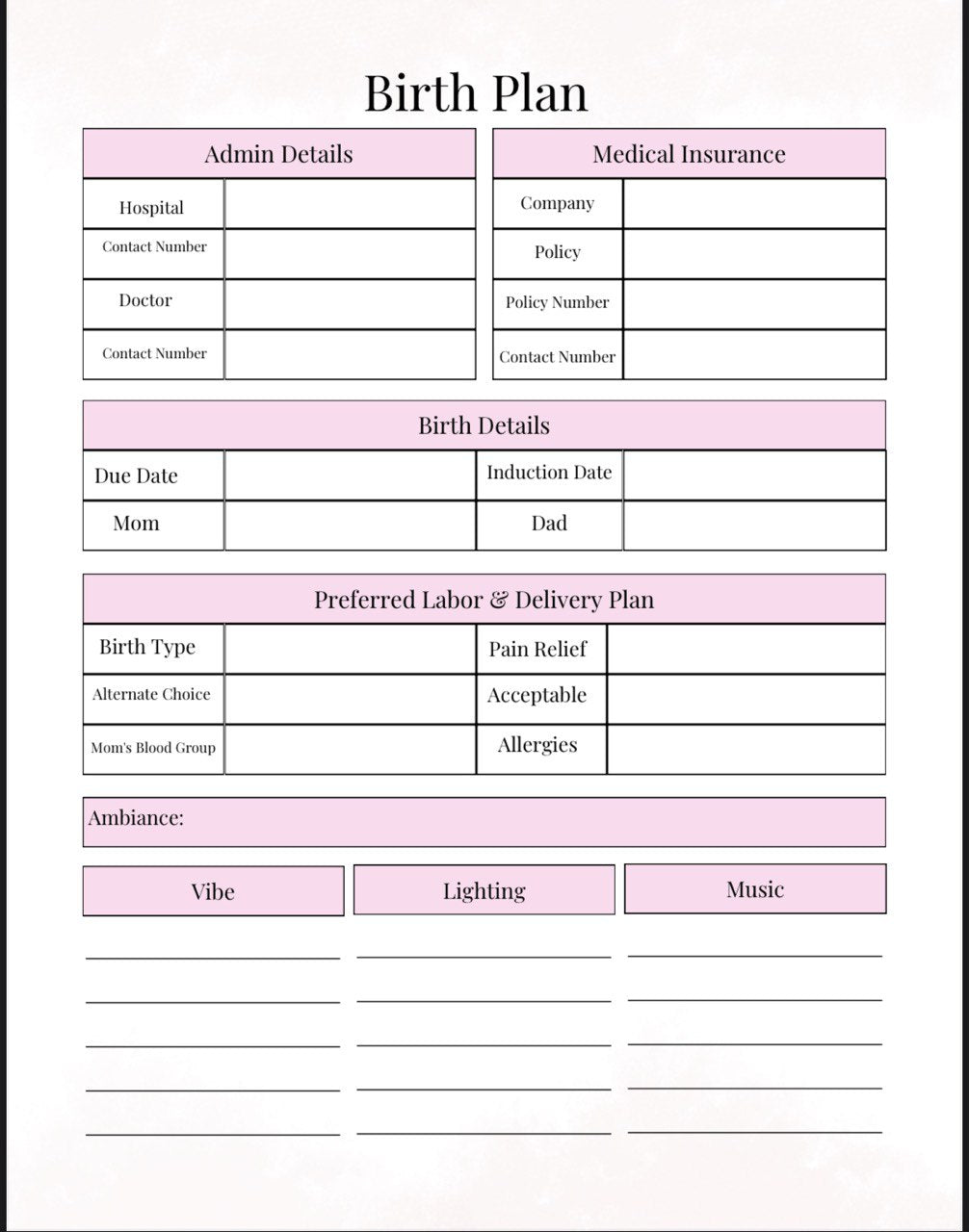 Pregnancy Planner - Complete 59 Page Pregnancy Journal & Organiser