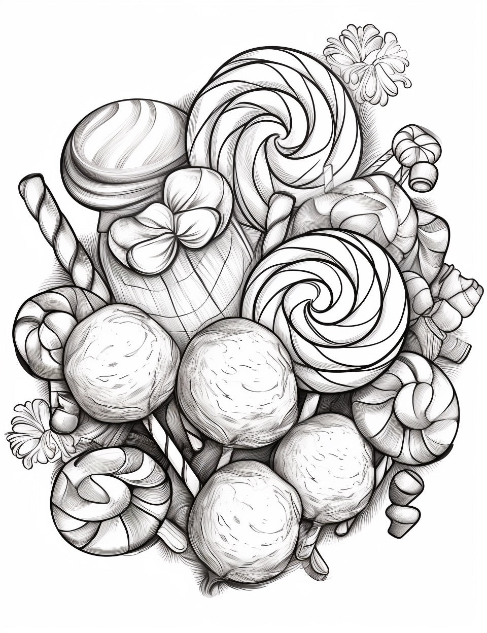 Christmas Candy Wonderland colouring book  200 pages