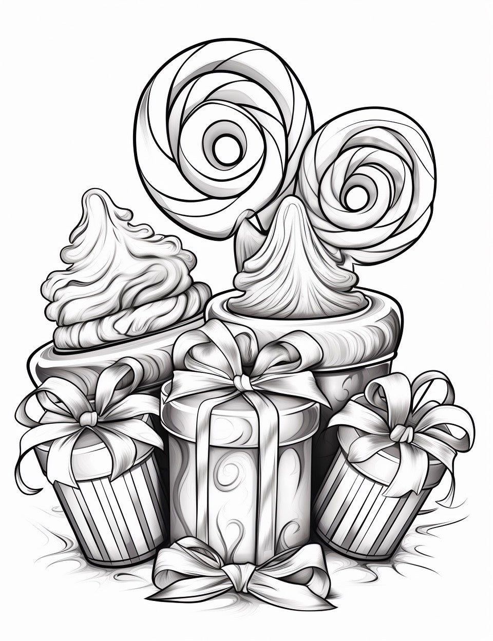 Christmas Candy Wonderland colouring book  200 pages