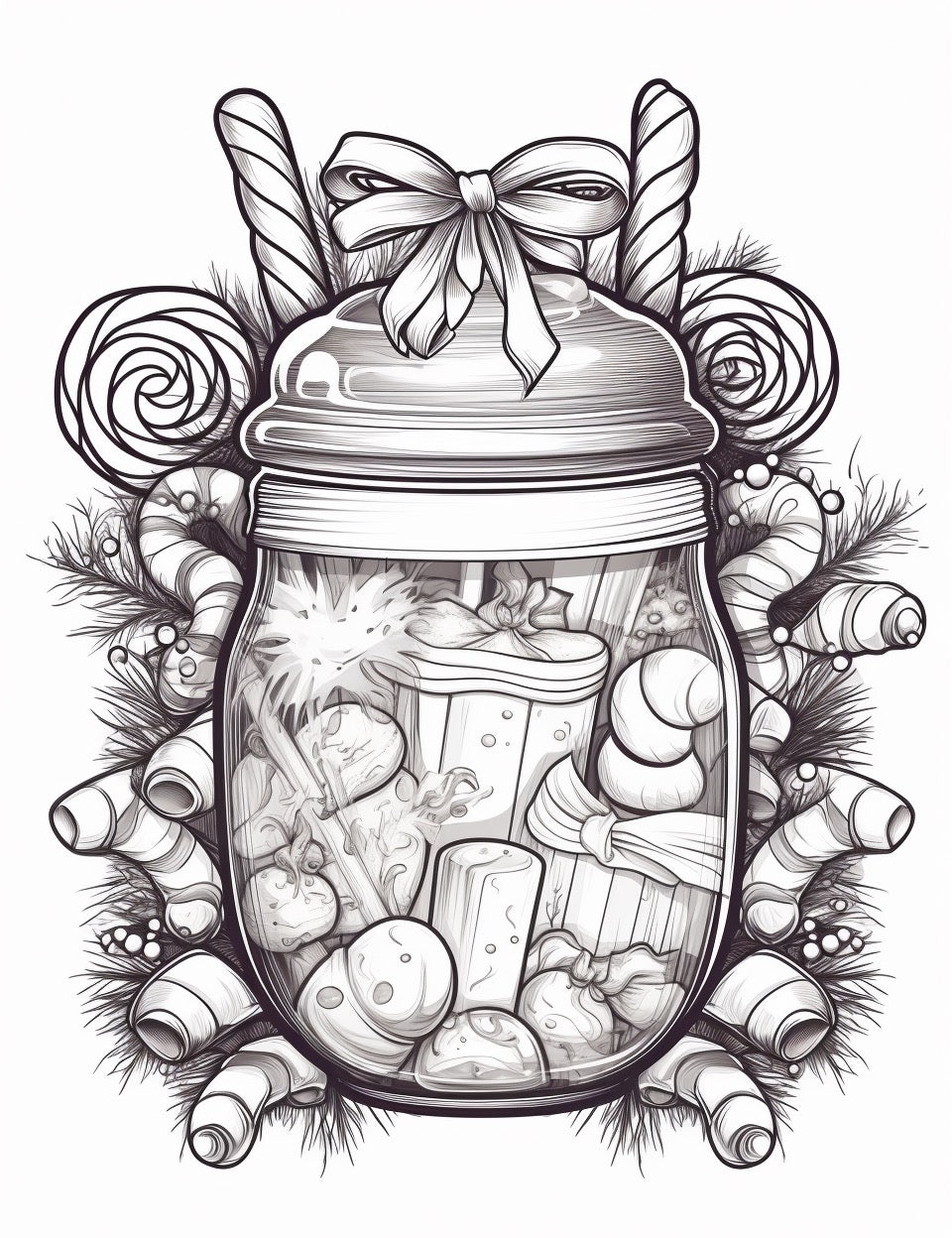 Christmas Candy Wonderland colouring book  200 pages