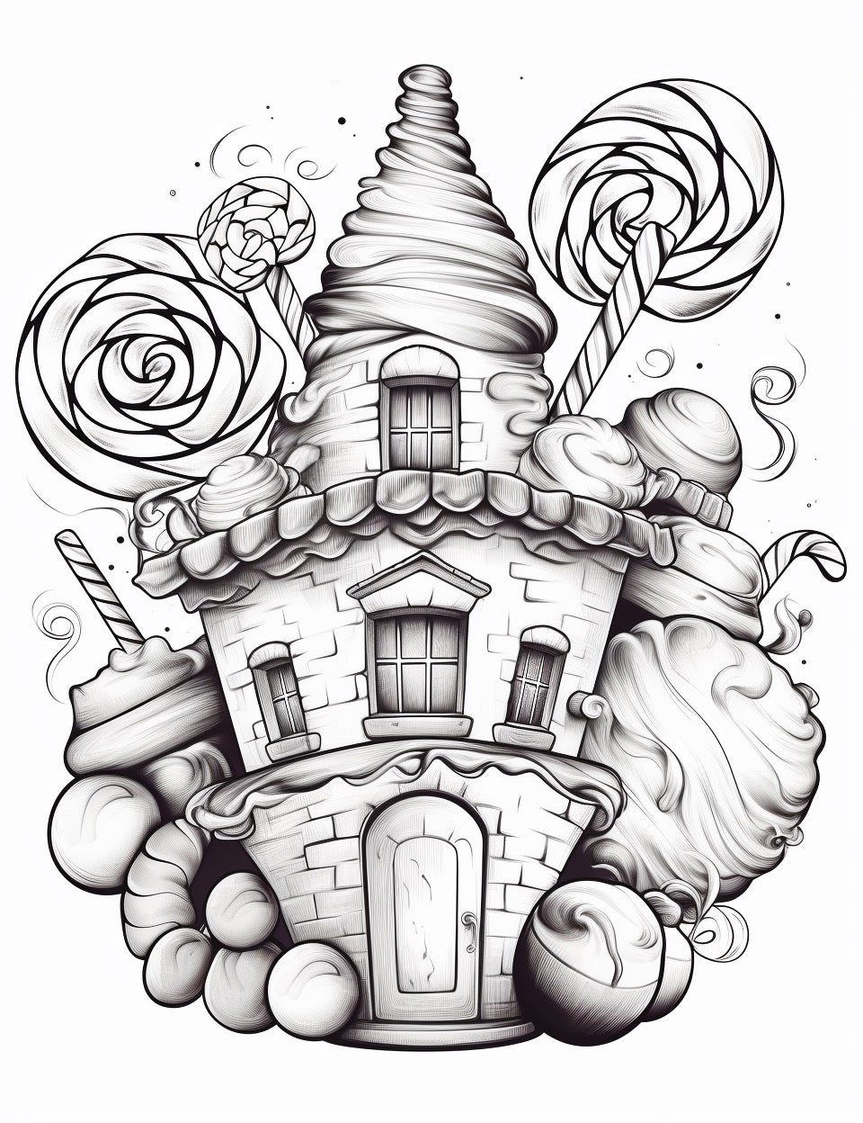 Christmas Candy Wonderland colouring book  200 pages