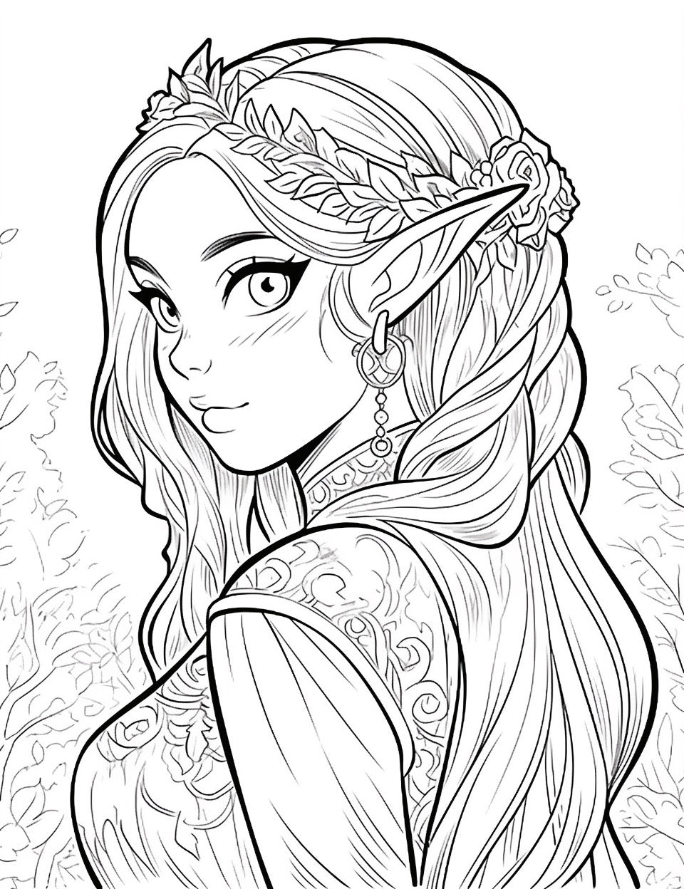 Enchanted Elves – 300-Page Fantasy Colouring Book