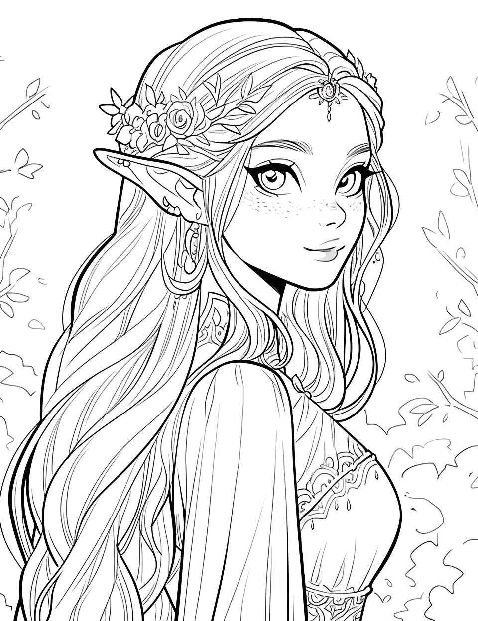 Enchanted Elves – 300-Page Fantasy Colouring Book