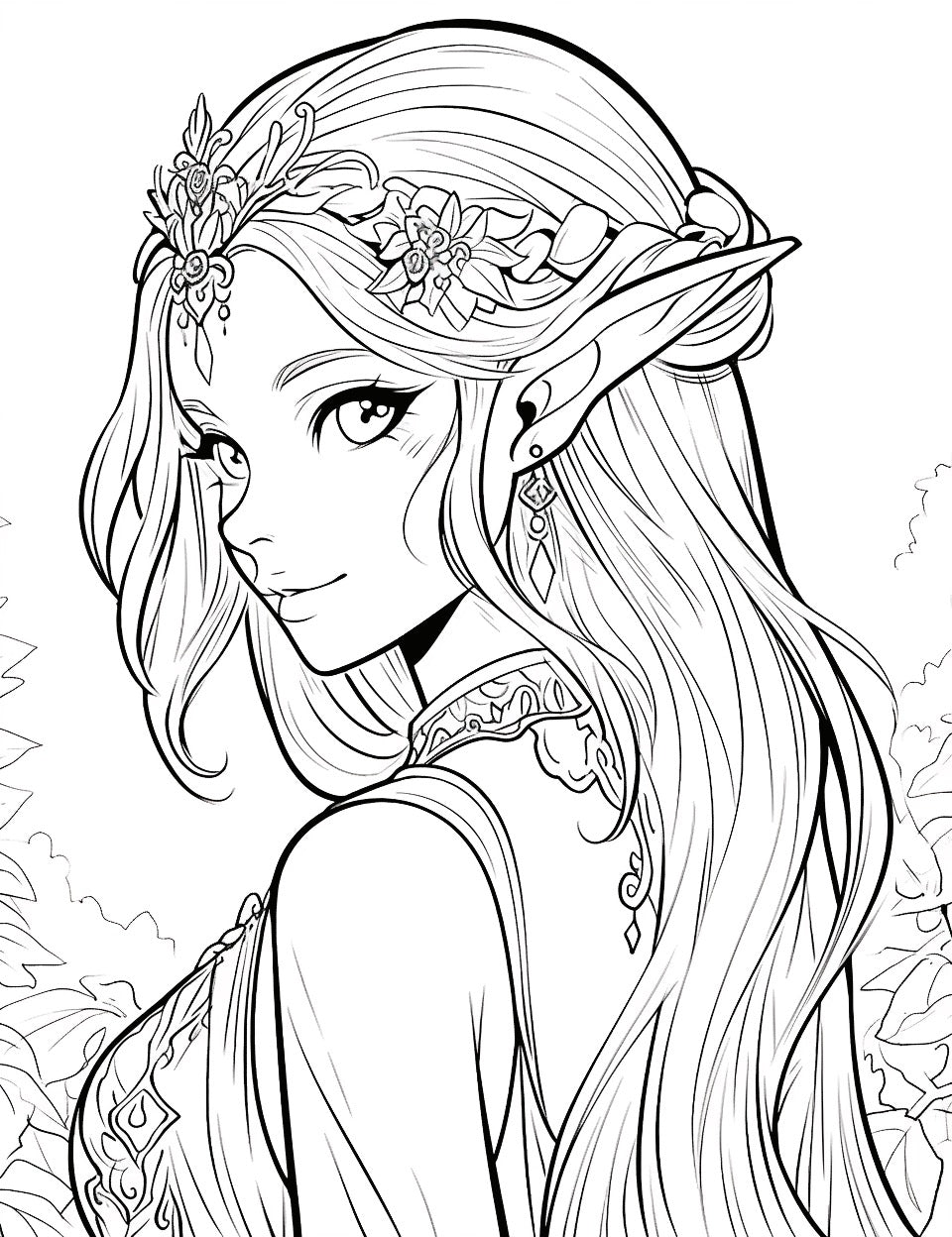 Enchanted Elves – 300-Page Fantasy Colouring Book