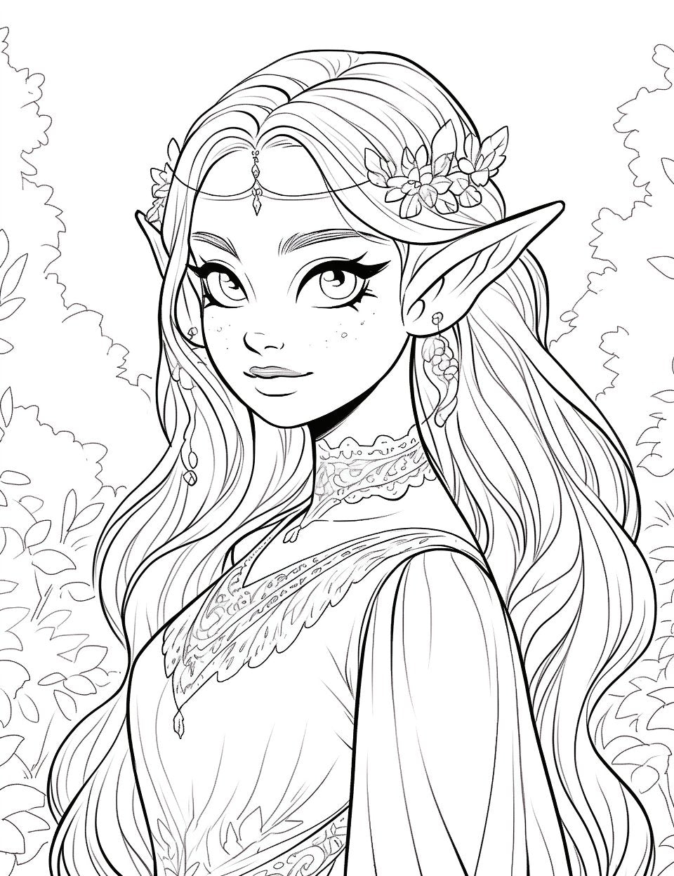 Enchanted Elves – 300-Page Fantasy Colouring Book