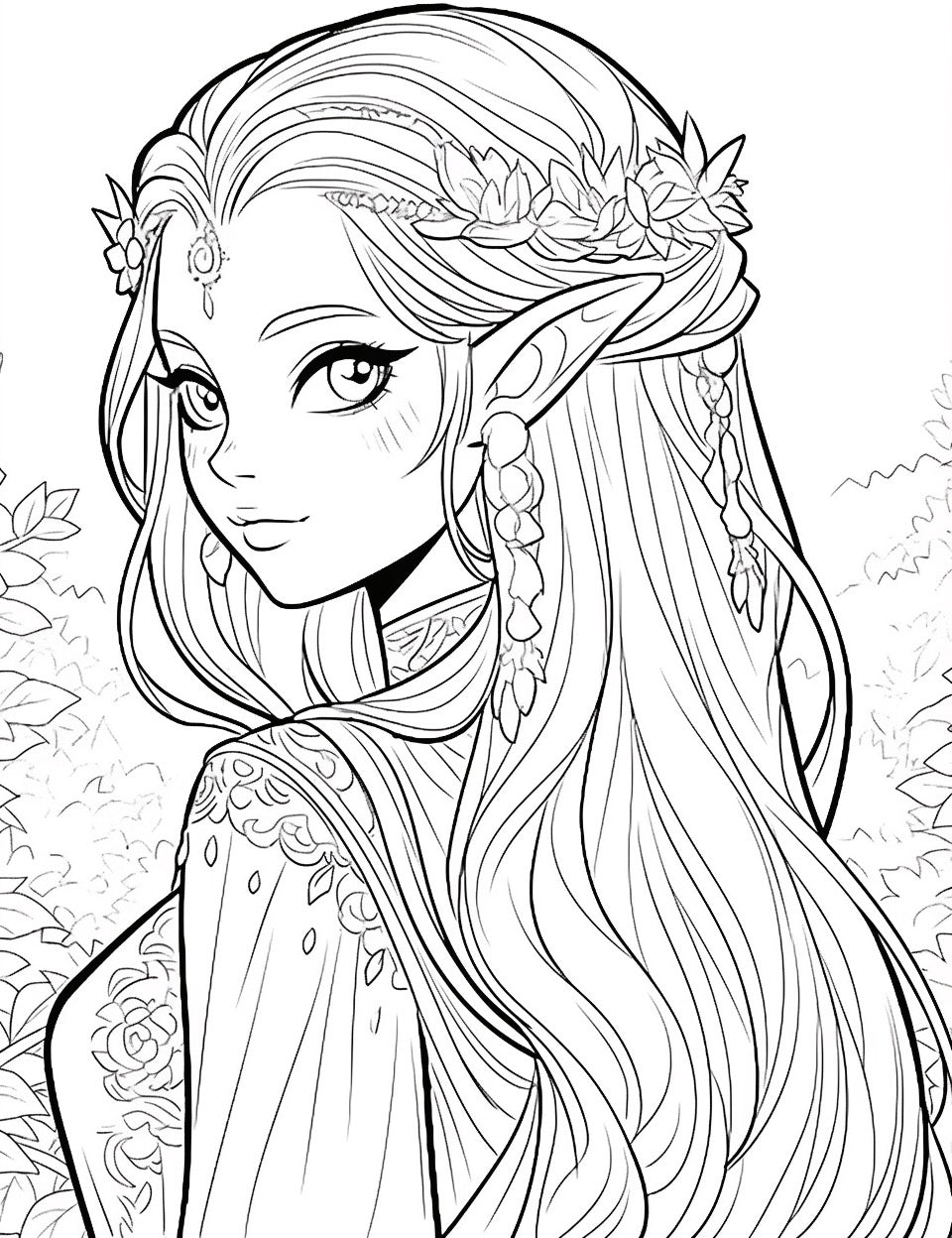 Enchanted Elves – 300-Page Fantasy Colouring Book