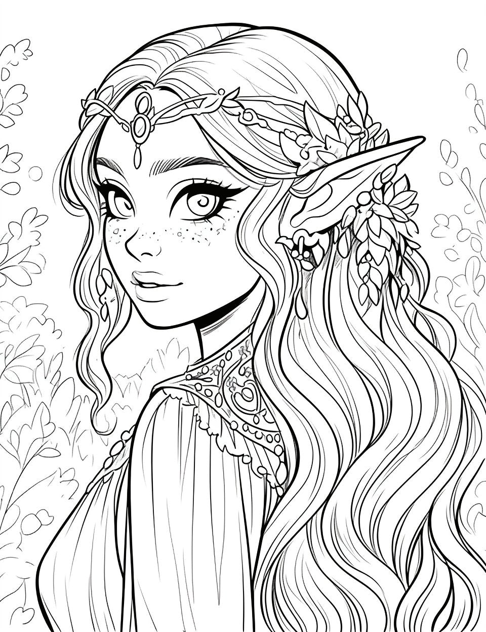 Enchanted Elves – 300-Page Fantasy Colouring Book