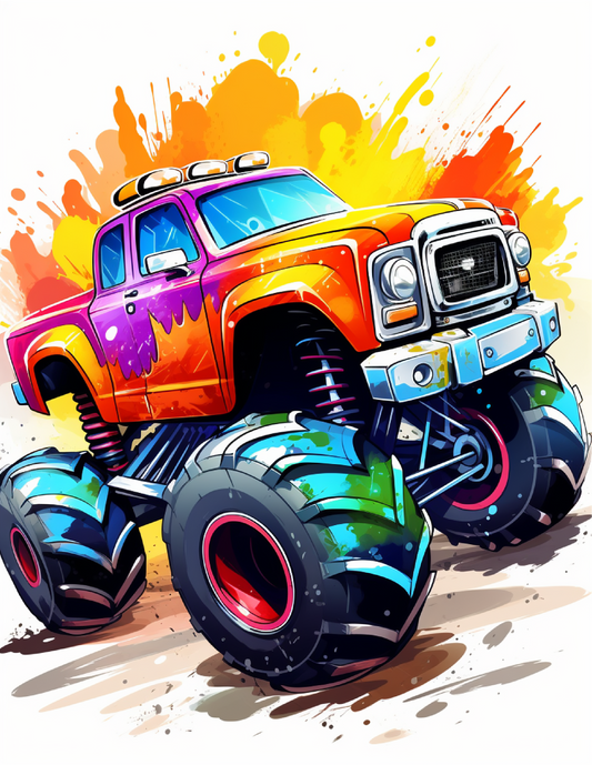 Monster Truck Coloring Book 120 pages